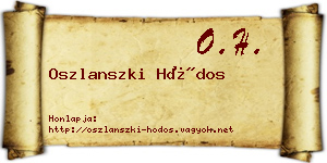 Oszlanszki Hódos névjegykártya